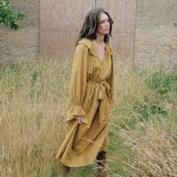 Doen Rory Maxi Long Dress  medium m  Printed Ruffle - Picture 2 of 6